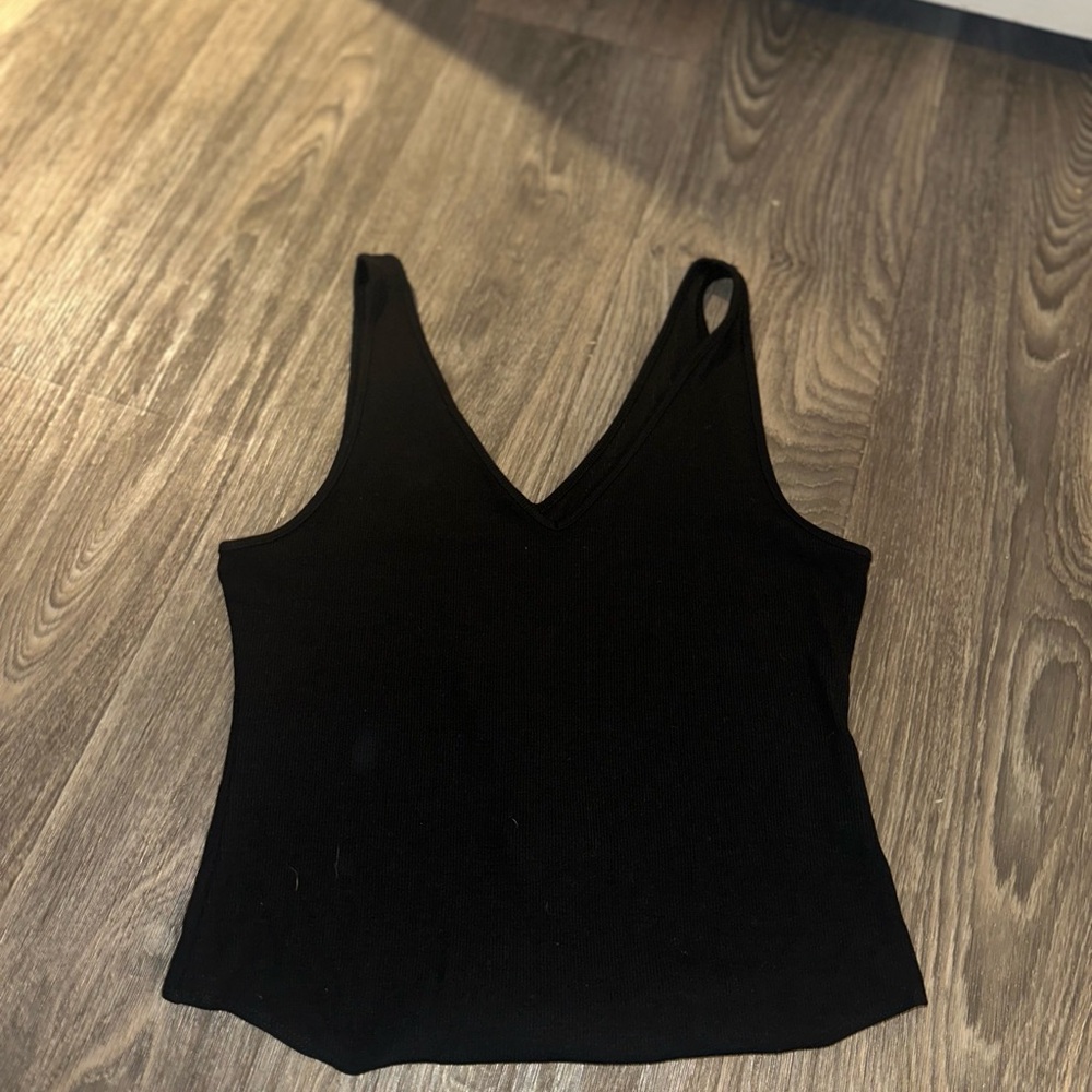 Black V-Neck Women's bodysuit